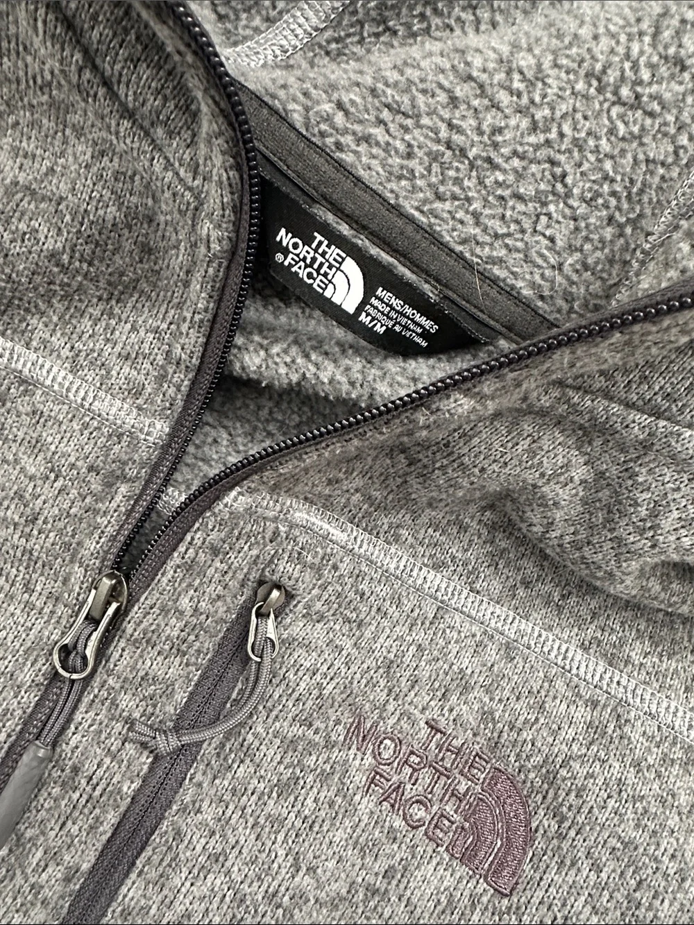 The North Face Gray Full-Zip Hooded Performance Fleece Jacket